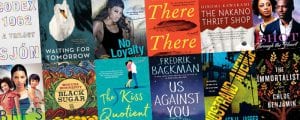 Book covers for Codex 1962 by Sjon, Waiting for Tomorrow by Nathacha Appanah-Mouriquand, No Loyalty by De'nesha Diamond, There There by Tommy Orange, The Nakano Thrift Shop by Hiromi Kawakami, Shot Through the Heart by Ms. Bam, BFF's Forever by Brenda Hampton, Black Sugar by Miguel Bonnefy, The Kiss Quotient by Helen Hoang, Us Against You by Fredrik Backman, Nostrand Avenue by Kenji Jasper, and The Immortalists by Chloe Benjamin