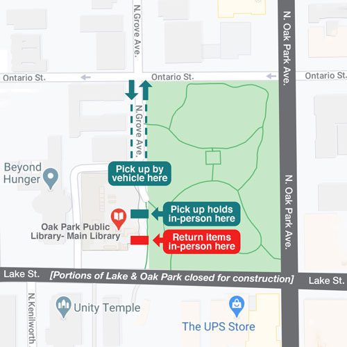 Map of Main Library and surrounding area