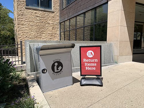 Book drop outside the Main Library