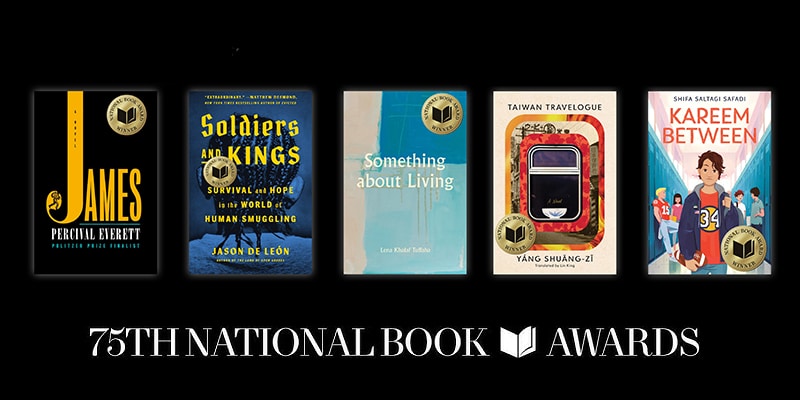 Book covers of the winners of the 75th National Book Awards