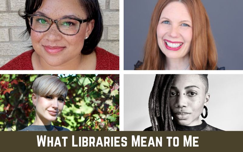 Clockwise from top left: Danielle Jackson, Bryn Donovan, Tamara Jerée, and Lana Povoic Harper, four local authors who will be doing a panel discussion about "What Libraries Mean to Me"