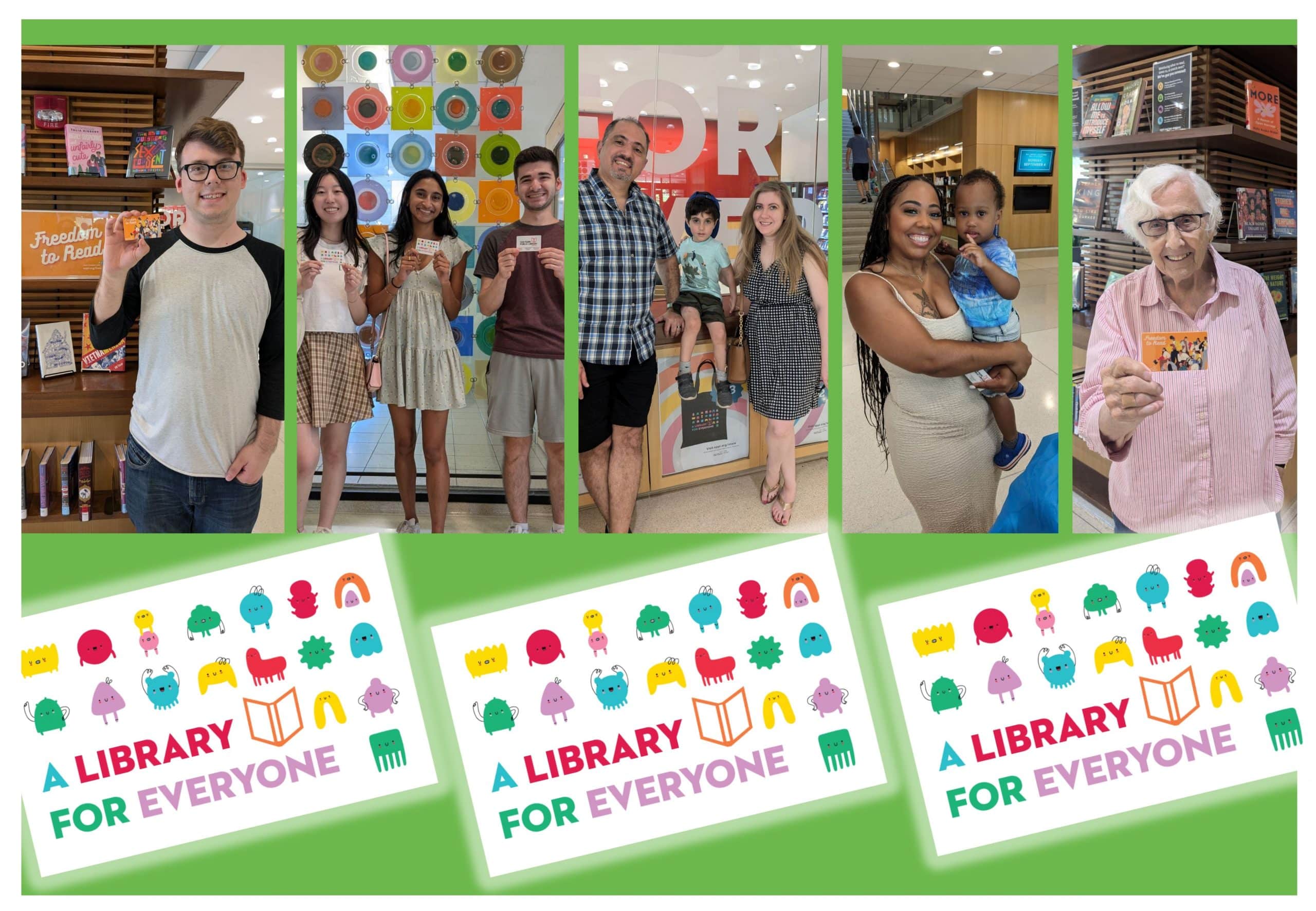 New library cardholders posing with their new cards