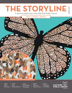 The Storyline magazine cover showing collaged monarch butterfly art